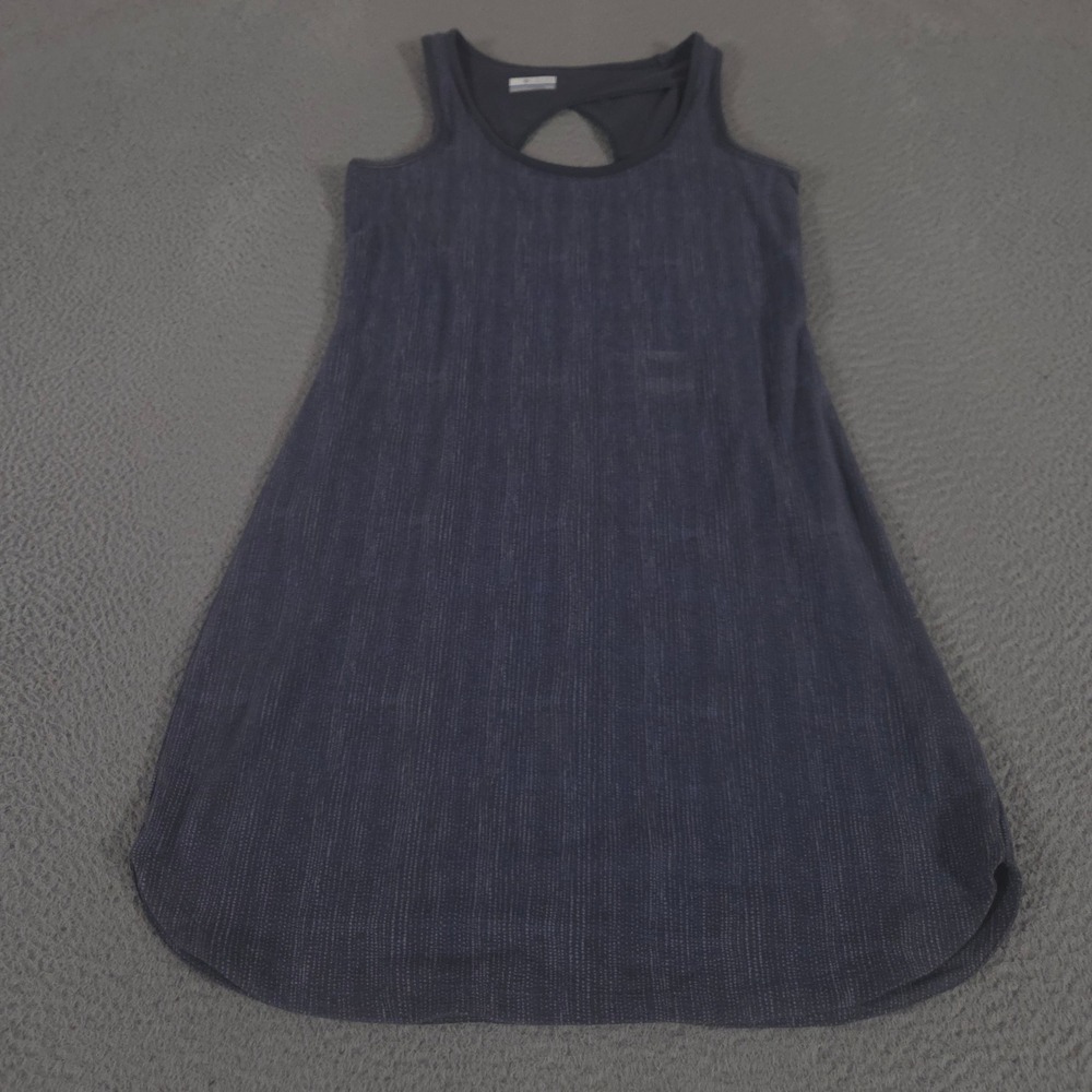 Columbia Dress Womens Medium Blue State of Mind Keyhole Back Dash Pattern Tank